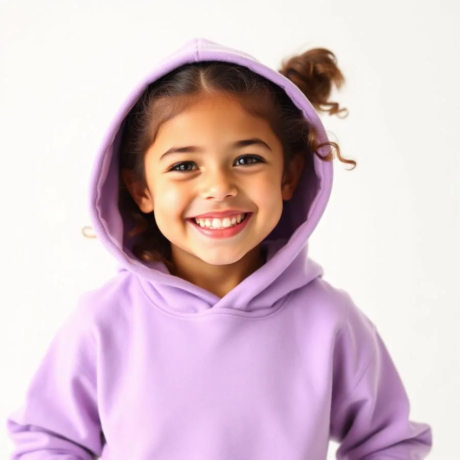 Stylish kids streetwear hoodie in lilac purple